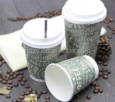 8oz-16oz kağıt kahve bardağı kollu özel karton kahve bardak tutacakları 12oz kağıt bardaklar için süt satış otomatı