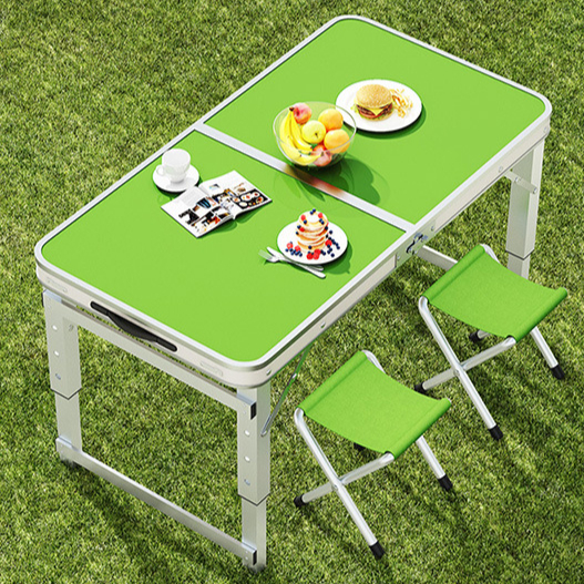 colorful 1.2m Green Single Table + 2 Chairs