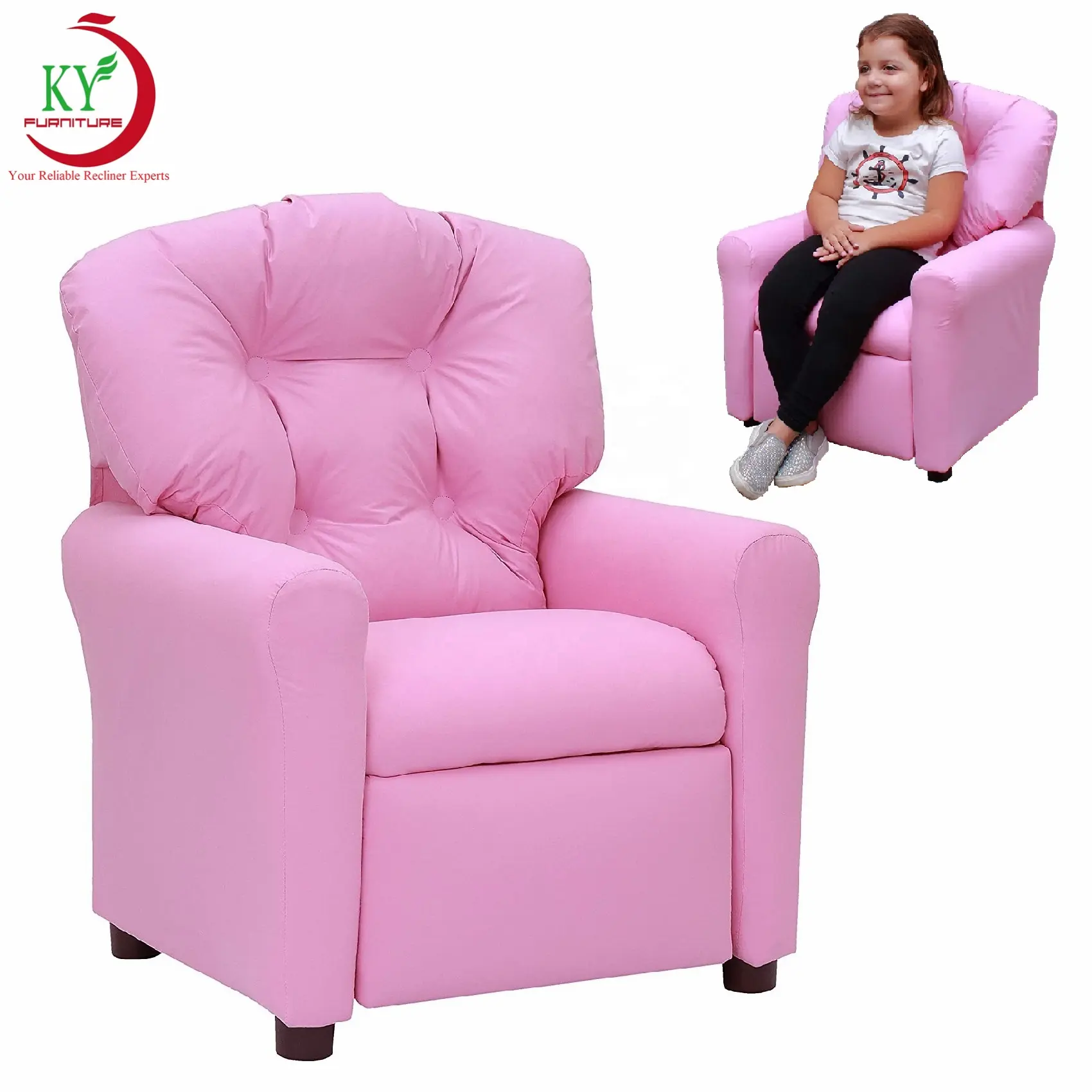 Sedia reclinabile per bambini Push Back manuale in pelle dolce JKY Furniture