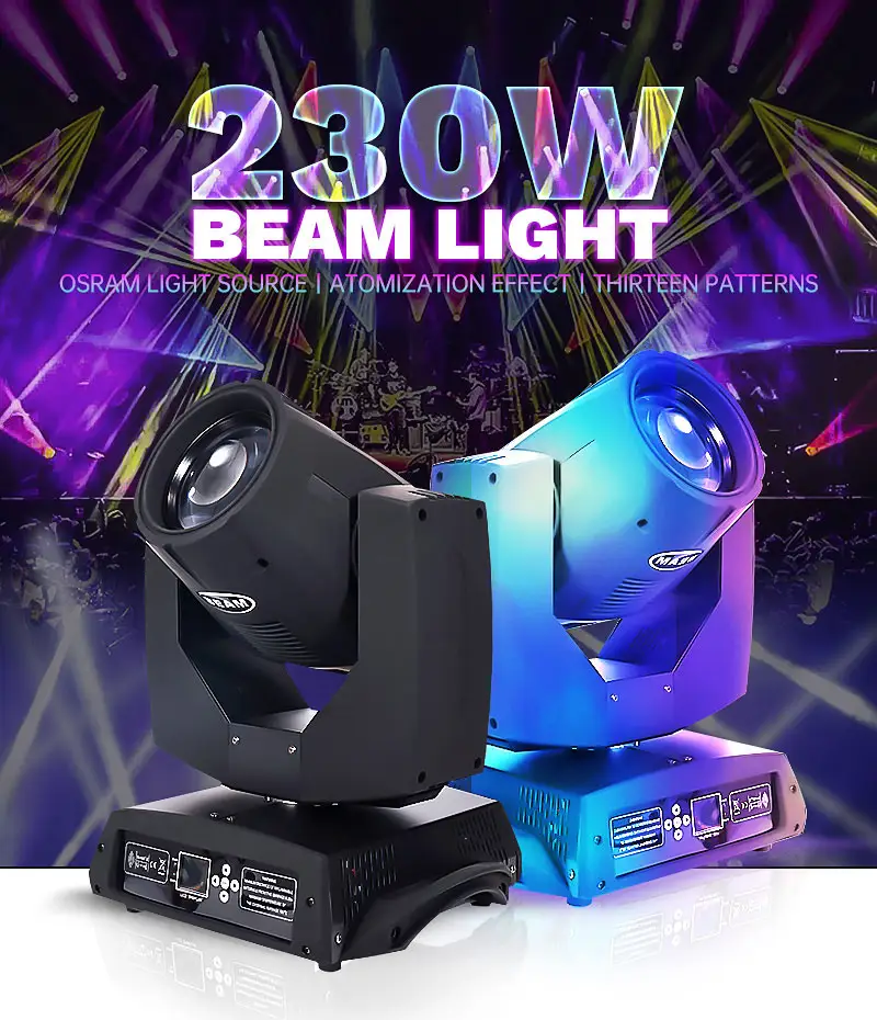 Stage lamp equipment Theater performances bars outdoor sky 230w sharpy 7r beam moving head light