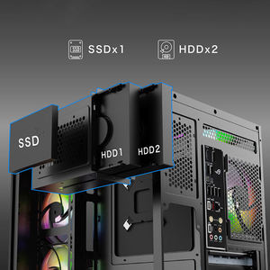 Hot Sale ATX Gaming Computer gehäuse Türme Transparentes Wasser Luftgekühltes hausgemachtes RGB Light Tower Cabinet Gamer PC-Gehäuse"