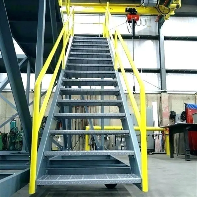 Escalier préfabriquées en acier, balustrade en acier au carbone, cm