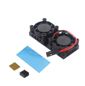 Raspberry Pi 4 Ventilador dual con disipador de calor Sistema de refrigeración Ventilador de refrigeración doble Radiador para Raspberry Pi 4 Modelo B 3 3B Plus