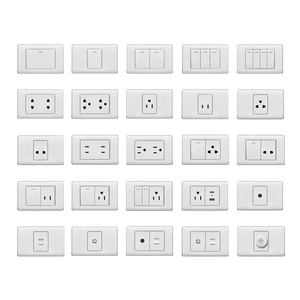 Good Quality 118S3 US Standard <strong>Multi</strong> <strong>Function</strong> Home Outlet TEL LAN Push Button Wall <strong>Switches</strong> and <strong>Sockets</strong> - Product Image 1
