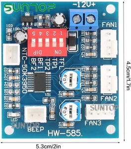 DC <strong>12V</strong> Four Wire Thermostat <strong>PWM</strong> Fan <strong>Speed</strong> <strong>Controller</strong> Governor Driver Module <strong>Temperature</strong> Relay for PC - Product Image 3