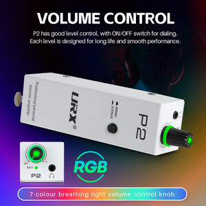 URX P2 ultra Compact Active Battery <strong>Portable</strong> Metal Personal Monitoring Headphone <strong>Amplifier</strong> with XLR/TRS <strong>Input</strong> 3.5mm Output - Product Image 4