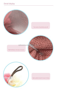 Tek paket süper yumuşak uzun banyo şerit degrade renk uzun geri çekin köpük örgü banyo havlusu geri ovmak banyo çiçek - Product Image 2