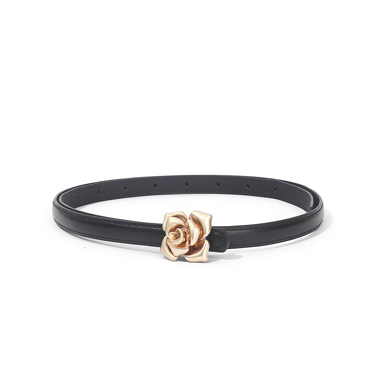 Hebilla de flores-Negro