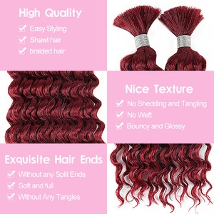 Julianna bán buôn 20 inch siêu nước sâu sóng xoăn sợi tổng hợp số lượng lớn phần mở rộng tóc cho Boho hộp Bím Tóc - Product Image 6