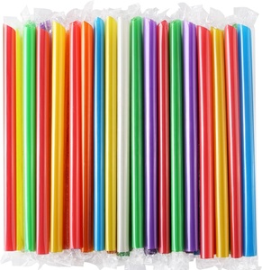 使い捨てプラスチック製スムージーボバストロー個別に盛り合わせ色で包まれたシャープピアスエクストラワイドパーティー用 - Product Image 2