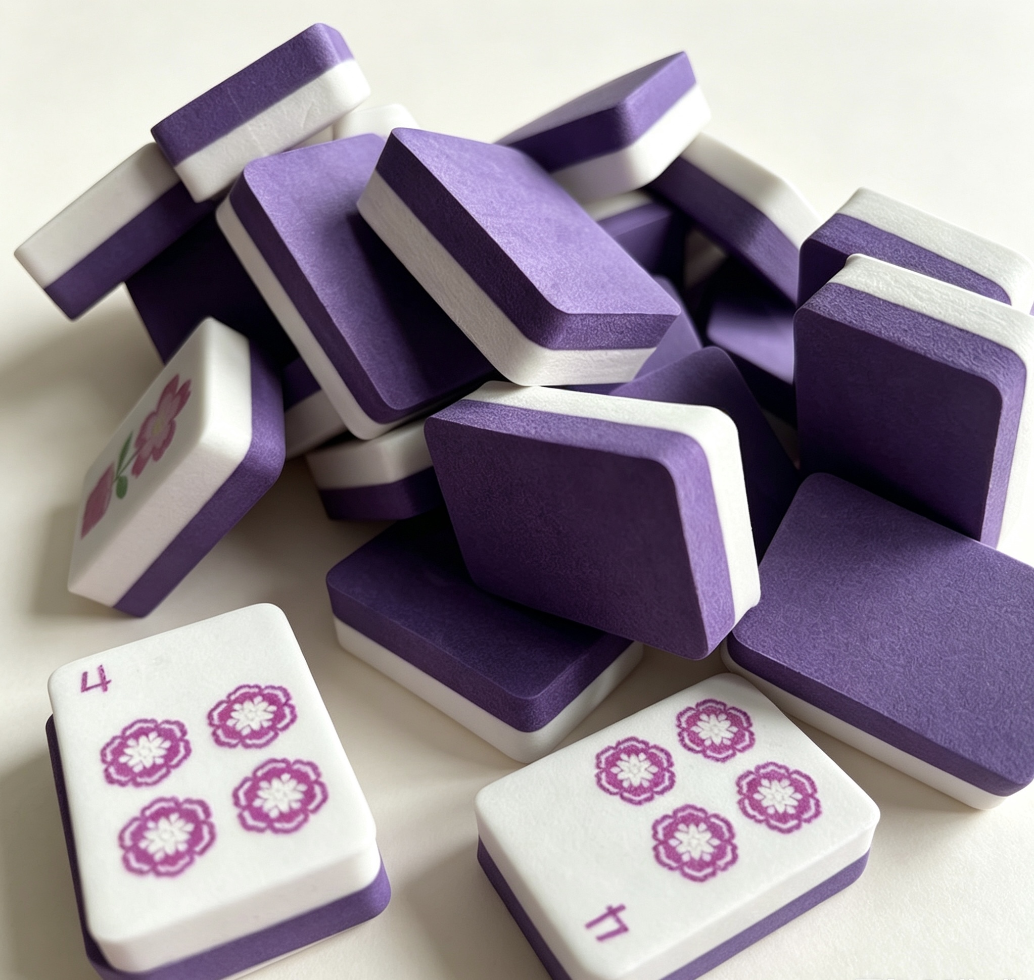 Purple mahjong tiles