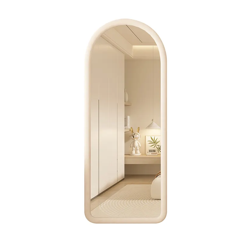 Pasokan pabrik bentuk tidak beraturan bingkai dekoratif kamar tidur estetika rumah seluruh tubuh keamanan dekoratif dinding gantung cermin