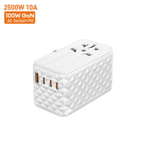 100W GaN PD hızlı şarj cihazı | 3 USB-C 2 USB-A portlu evrensel seyahat adaptörü | Abd İngiltere ab AU fişi uyumlu - Product Image 1