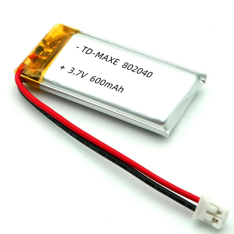 Precio barato Lipo 802025 802030 802040 3,7 V Batería de polímero de litio recargable 400mAh 500mAh 600Mah