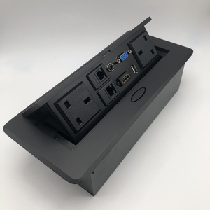 Eléctrico oculto empotrado escritorio integrado Oficina multimedia Tel ordenador USB datos UGA 250V 10Atoma de corriente universal cable negro - Product Image 2