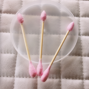 Özel dab aracı süper büyük kafa bir yan ucu tek taraflı yuvarlak bambu pamuk temizleme bezi - Product Image 5
