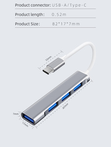 Computer externer USB-Adapter 4 Anschlüsse USB3.0 5 Gbit/s USB2.0 480 Mbit/s USB-A zu USB-Hub-Kombination - Product Image 4