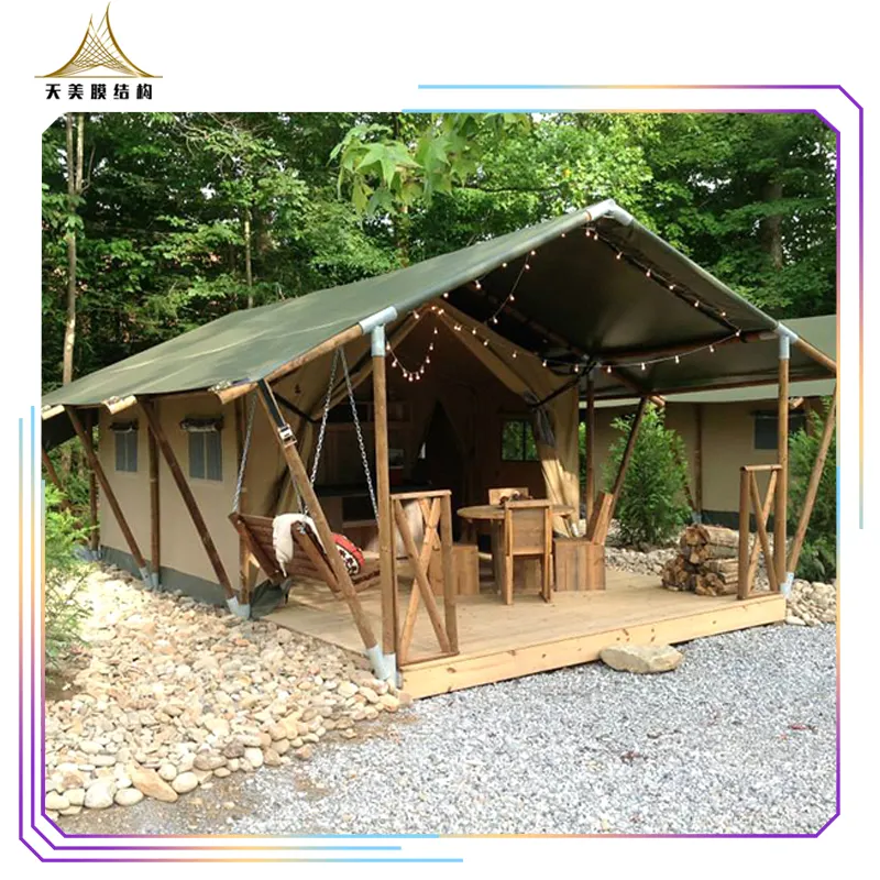 Prefab1 Schlafzimmer hergestellt Häuser Zelte Militärs til Leinwand Safari Anzug Zelt zum Verkauf uk