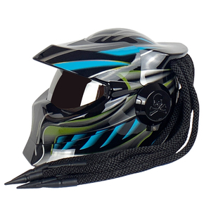 Toptan Soman şık Ironman Predator tam yüz LED kablosuz fren işık kiti ABS motosiklet kask kutu ambalaj ile - Product Image 5