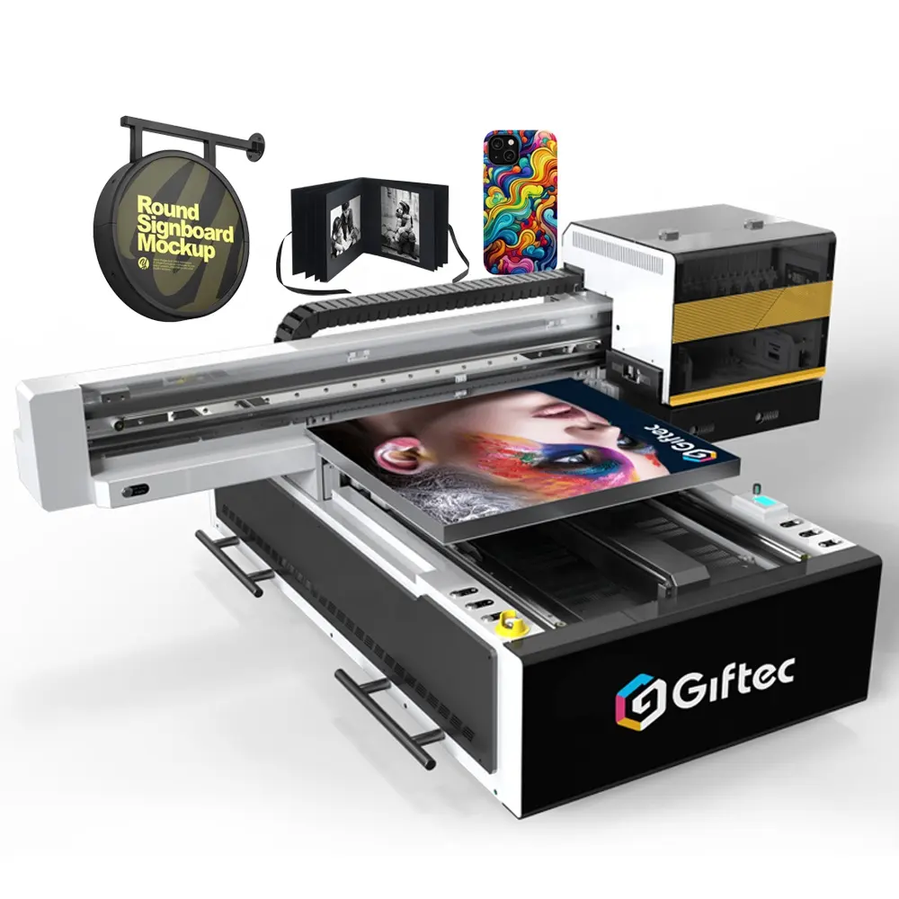 Giftec công nghệ kỹ thuật số Máy in UV 6090 cho ý tưởng kinh doanh Album ảnh phim hoạt hình điện thoại trường hợp quảng cáo biển quảng cáo máy in