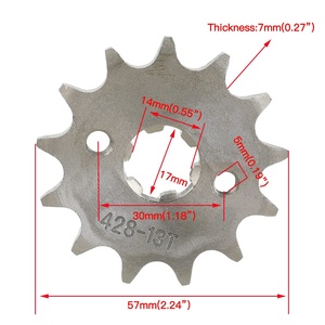 HIAORS 428-13T 17mm אופנוע קדמי מנוע סבבת 50 70 110 <span class=keywords><strong>125</strong></span> 140 160cc הסיני טרקטורונים <span class=keywords><strong>quad</strong></span> בור 4 גלגלים טוסטוס
