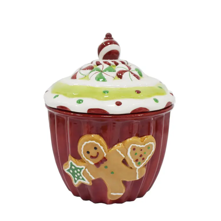 Weihnachten Cupcake Design Keramik Lagerung Keksdose