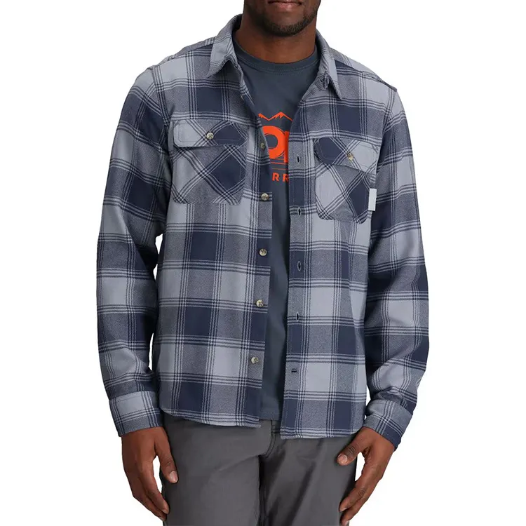 New Fashion High Quality Oem Custom Plaid Flannel Shirts Men