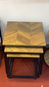 Modern Stable Multifunction Nesting Coffee <strong>Table</strong> <strong>3</strong> <strong>Sets</strong> with Wooden Top and Iron Legs for Living Room Furniture - Product Image 4