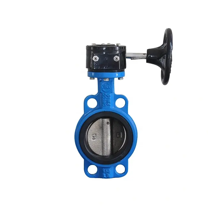 Ductile Iron Body Wafer Butterfly Valve with Gear Box Actuator