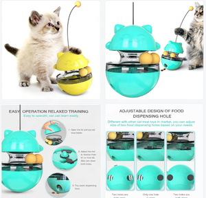 แมวแบบโต้ตอบและแมวรักษาบอลของเล่นแก้วน้ําแบบโต้ตอบบอลแมวปริศนา Feeder - Product Image 5
