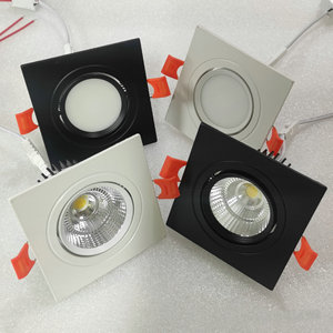 調光可能な埋め込み式LEDシーリングダウンライト5W7W 9W 12W 18W LEDCOBスポットライトAC85-265VスクエアLEDスポットライト