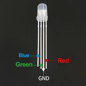 5mmRGBLEDコモンカソード4ピンラウンド拡散LEDダイオード赤緑青RGBLED - Product Image 2