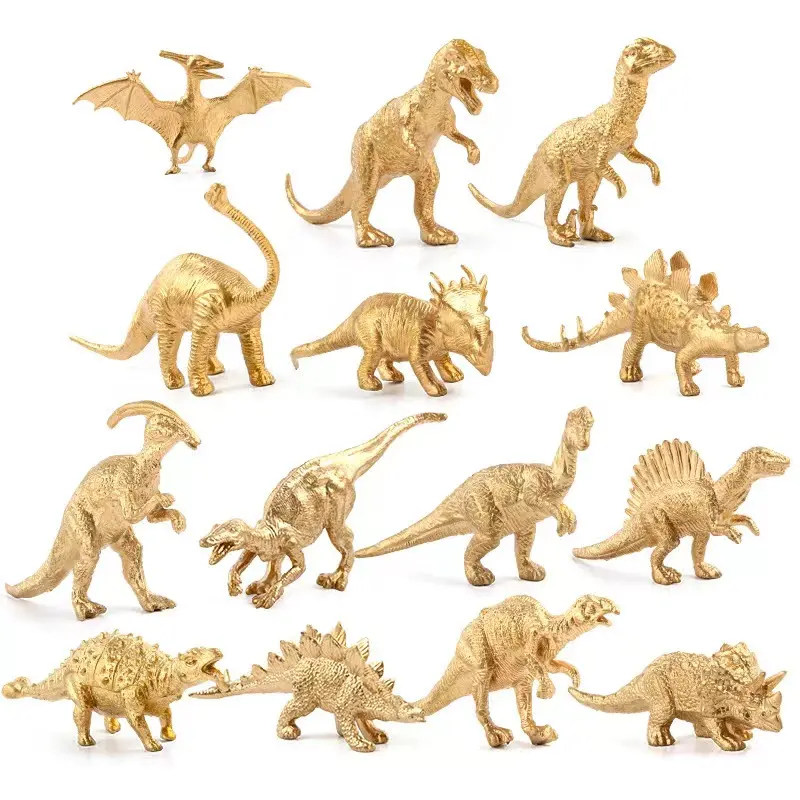 2022 hot seller Dinosaur plastic figure set animali e dinosauri modello tyrannosaurus golden dinosaur toys for cake topper