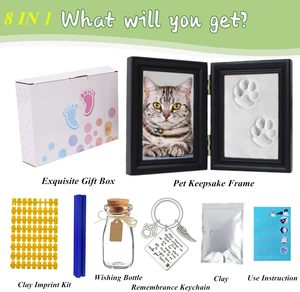 Dog or Cat Pet Paw Print Impression Kit with Trinkets,Paw Print Kit Keepsake <strong>Large</strong> Clay Area,Premium Wooden Dog Memorial <strong>Frame</strong> - Product Image 3