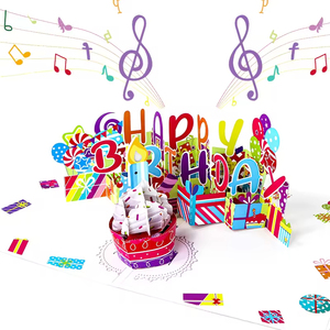 3d Greeting Cards <strong>Pop</strong> Cards Gift Music Birthday Card with Light and Sound - Product Image 3