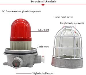 Endüstriyel LED uyarı ışığı kömür madeni patlamaya dayanıklı ses ve ışık alarmı endüstriyel Led dönen su geçirmez uyarı ışığı - Product Image 5