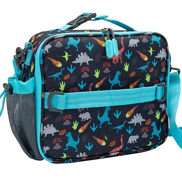 Bolso pequeño de doble cubierta con estampado de dibujos animados para niños y niñas, bolsa aislante para el almuerzo