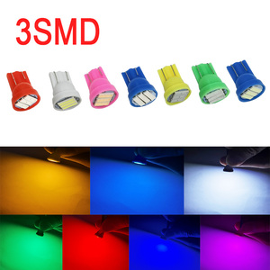 3SMD LED T10 12V หลอดไฟ LED สีขาวสีฟ้าสีแดงสีเขียวสีเหลือง1.5W W5W ป้ายทะเบียนทรงลิ่มแหล่งไฟรถยนต์ - Product Image 6