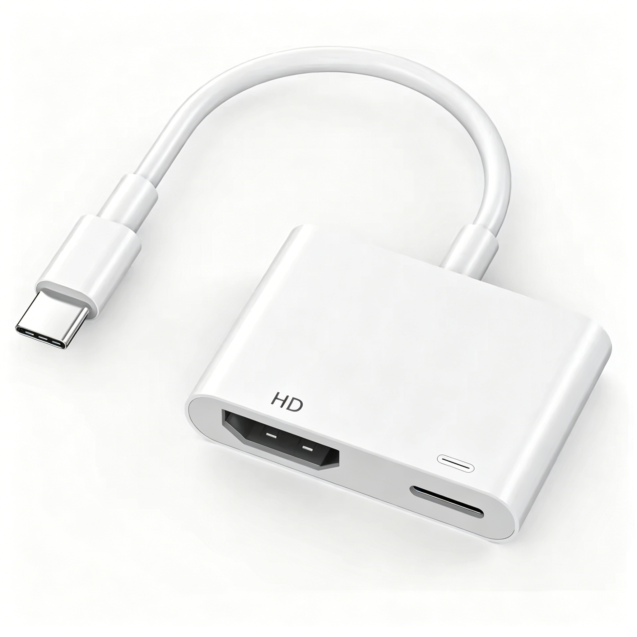 White -Type-C to 1080p+8pin Charging