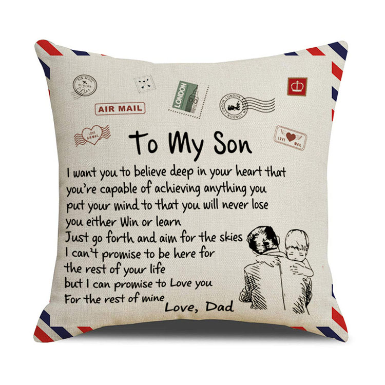 Nordic Simple Office Pillowcase Sofa Cushion Cover Envelope Letter Print Linen Pillowcase Cushion Cover
