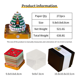 3D Calendar 2025 Christmas Tree Style 3D Art Sticky <strong>Notes</strong> Led Lighted Rip Away Paper Carving Gift Craft Luxury <strong>Notes</strong> <strong>Cube</strong> - Product Image 6
