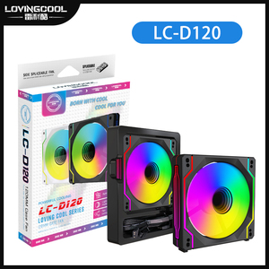 Lovingcool 12cmRGBLEDコンピュータケースファンワイヤレススプライシング空冷ゲーミングケーシングファン、PCCPUクーラー用LEDライト付き - Product Image 6