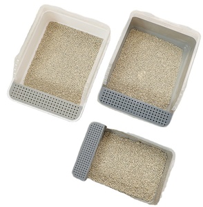 Fabrika özel toptan Pet büyük boy yarı kapalı kedi çöp havzası kutusu ayrılabilir anti-sıçrama plastik kedi lavabo - Product Image 6