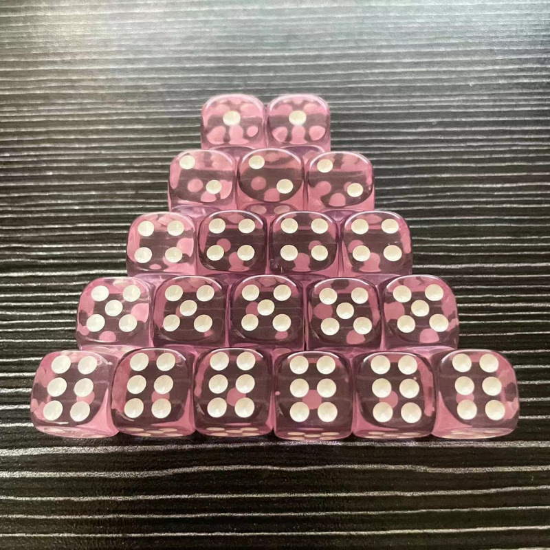 20 12mm round transparent pink