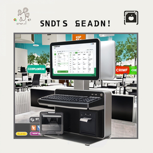 Hardware Full Set 14inch All in One <strong>Computer</strong> POS <strong>Systems</strong> Dual <strong>Display</strong> Touch Screen Cash Register Machine Pos Terminal - Product Image 1