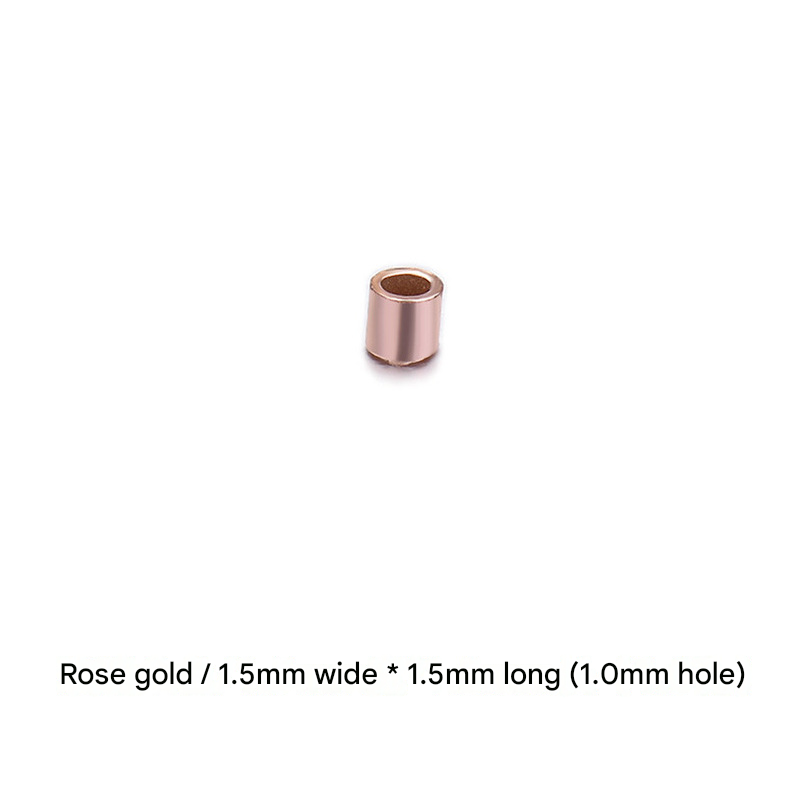 Or rose / 1,5 mm de large * 1,5 mm de long (trou de 1,0 mm)