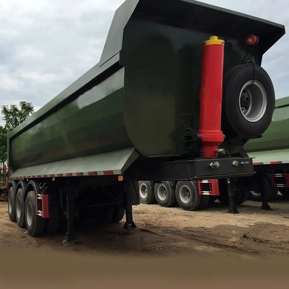 3 Eixos 40 Cubic U-Shaped End Traseiro Tipper Dump Semi Truck reboques basculantes usados para venda