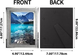 Kalite özel 5 ''6'' 7 ''8'' 10 ''resim çerçevesi, masa üstü için Sparkle cam fotoğraf çerçeveleri 5x7, yatay veya dikey - Product Image 4