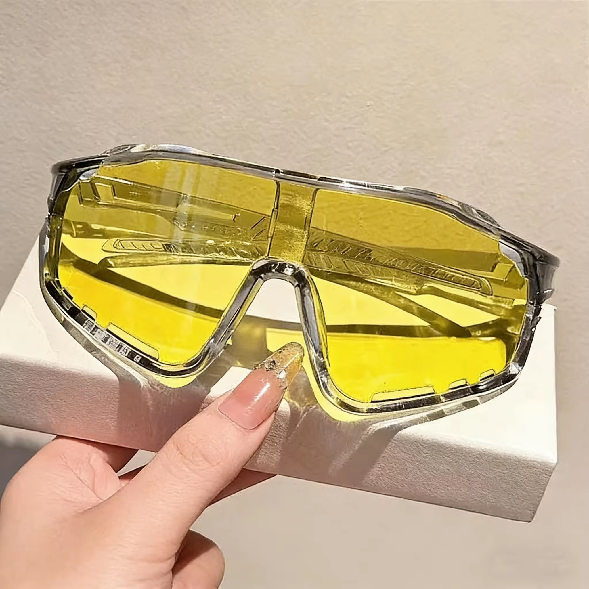 Transparent Gray Frame Yellow Lens