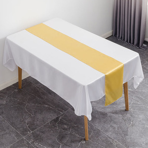 Estilo nórdico hotel toalha de mesa casamento decoração poliéster cor sólida cetim chá mesa <span class=keywords><strong>mat</strong></span> cor Ding mesa corredor